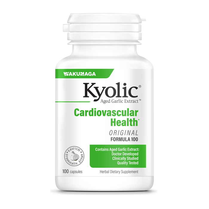 Kyolic Aged Garlic Extract Cardiovascular Formula 100, 100 Capsules - Front view