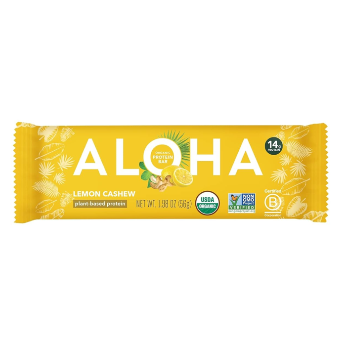 Aloha Lemon Cashew Protein Bar - Front view