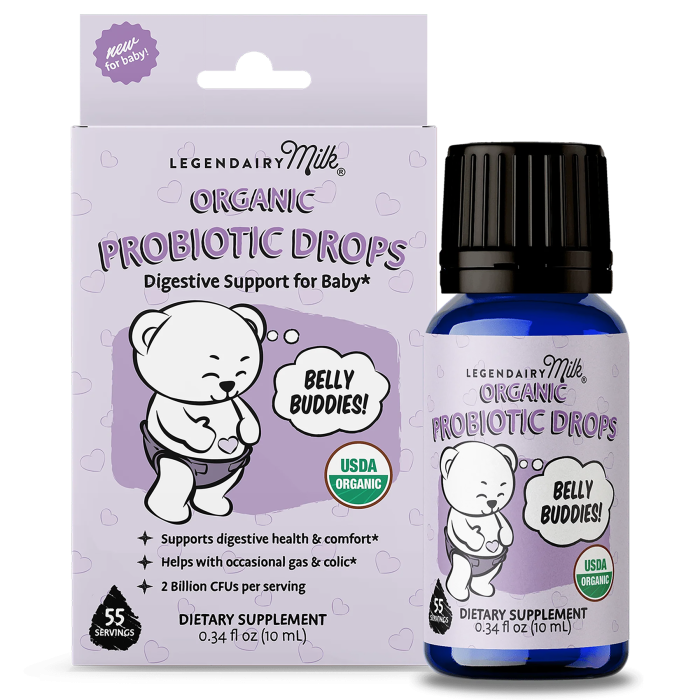 Legendairy Milk Organic Baby and Toddler Probiotic Drops - Front view