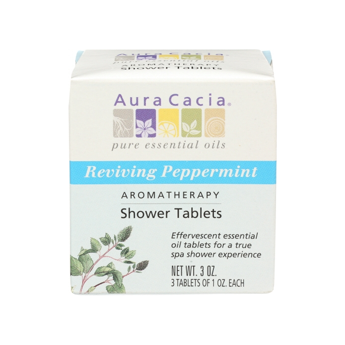 Aura Cacia Aromatherapy Peppermint Shower Tablets 3 oz.