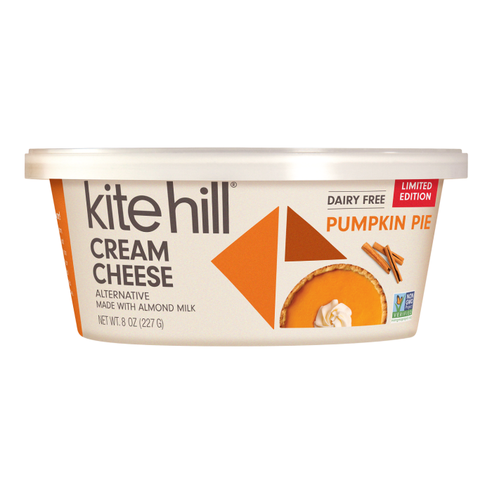 Kite Hill Spreadable Pumpkin Pie Almond Milk Cream Cheese, 8 oz.