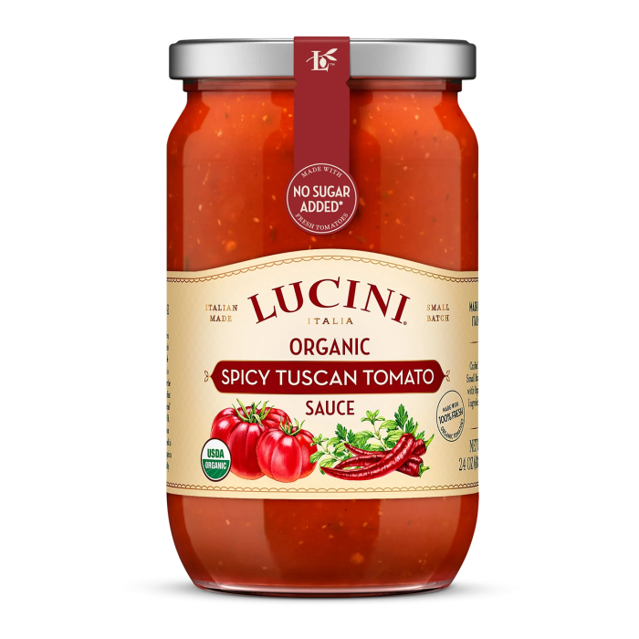 Lucini Organic Spicy Tuscan Tomato Sauce - Front view