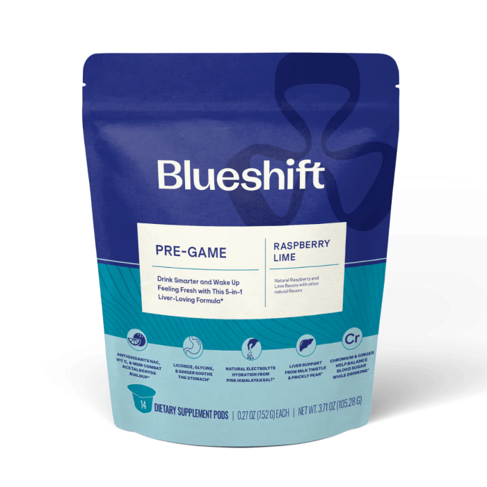 Blueshift Nutrition Pre-Game Raspberry Lime - Front view