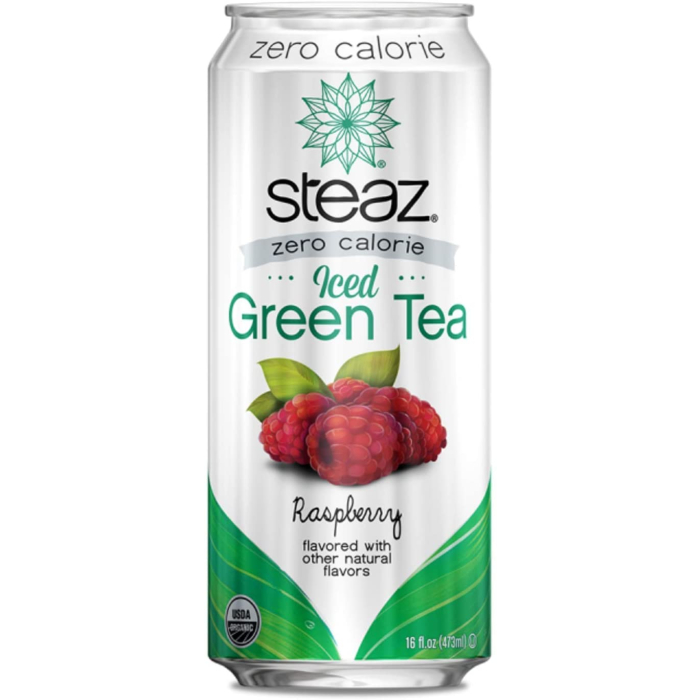 Steaz Zero Calorie Iced Green Tea, Raspberry, 16 fl. oz.