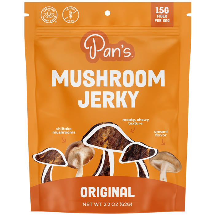 Pan's Organic Mushroom Jerky - Front view