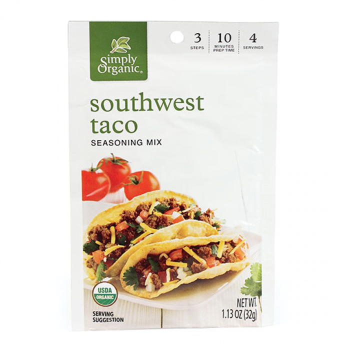 Simply Organic Southwest Taco Seasoning Mix, 1.13 oz.