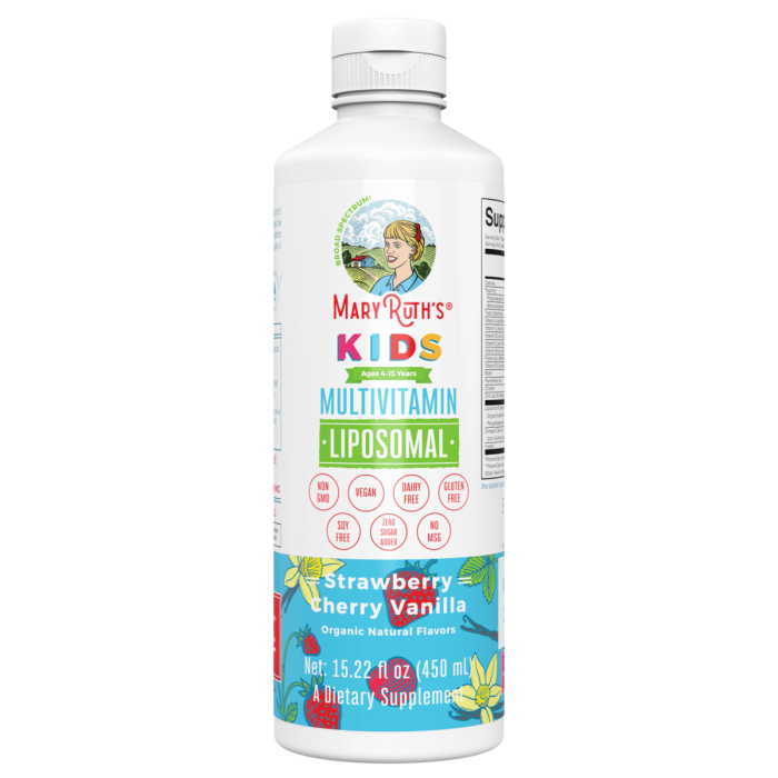 MaryRuth's Organic Kids Multivitamin Liposomal, 15.22oz. - Front view