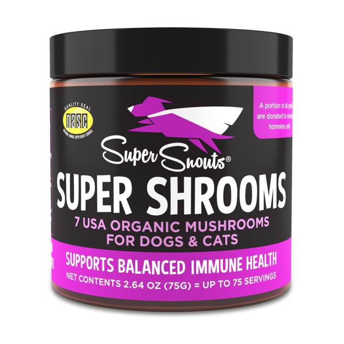 Super Snouts Super Shrooms Mushroom Immune Support Supplement for Dogs and Cats - Front view