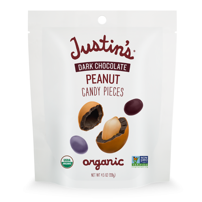 Justin's Dark Chocolate Peanut Candy Pieces - Front view