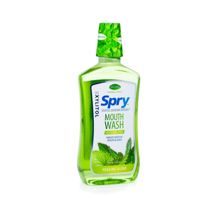 Spry Alcohol-Free Natural Herbal Mint Mouthwash, 16 fl. oz.