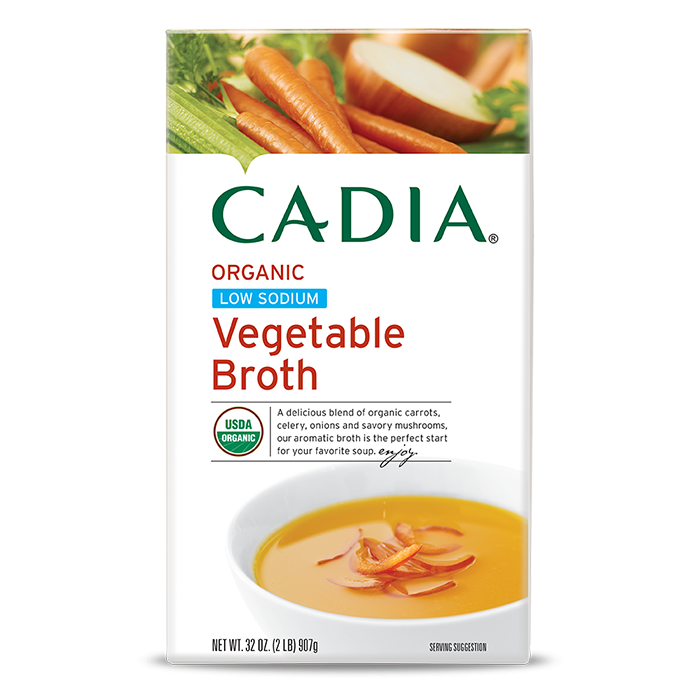 Cadia Organic Low Sodium Vegetable Broth, 32 fl. oz.