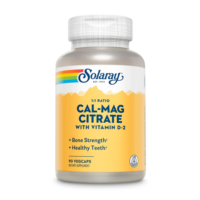 Solaray Cal-Mag Citrate with D - Front view