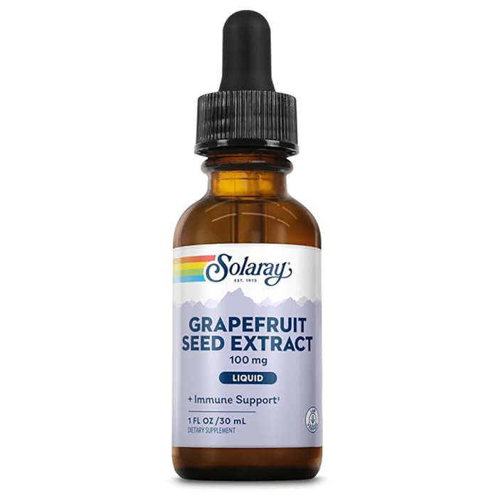 Solaray Grapefruit Seed Extract, 100mg - Front view