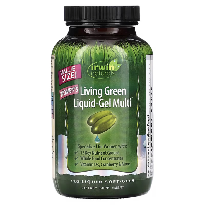 Irwin Naturals Women's Living Green Liquid-Gel Multi-Vitamin - Front view