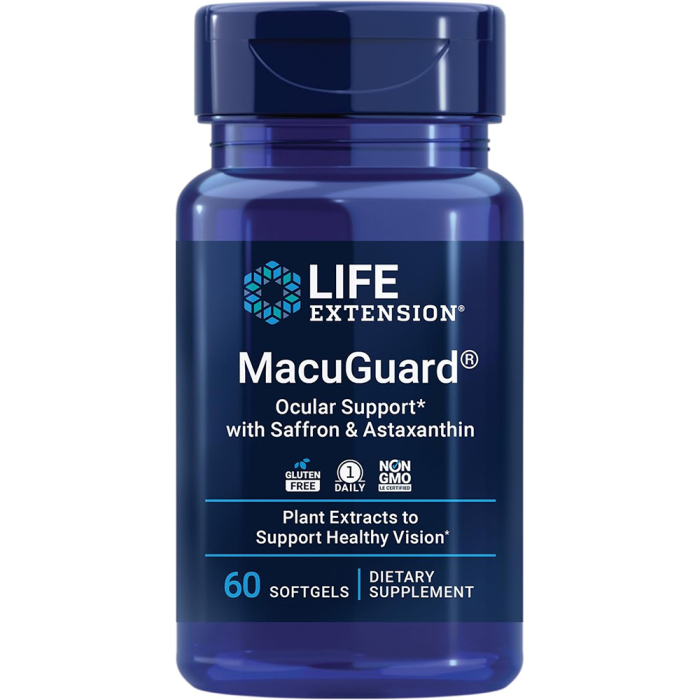 Life Extension MacuGuard® Ocular Support with Saffron & Astaxanthin - Front view