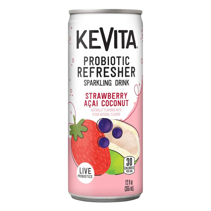 KeVita Strawberry Acai Coconut Probiotic Sparkling Drink - Front view