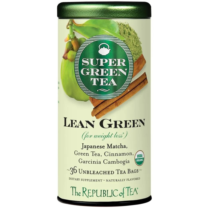 The Republic of Tea Organic Lean Green SuperGreen Tea Bags - Front view