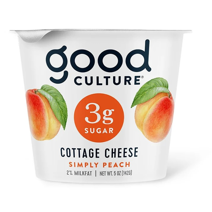 Good Culture 3g Sugar Simply Peach Cottage Cheese - Front view