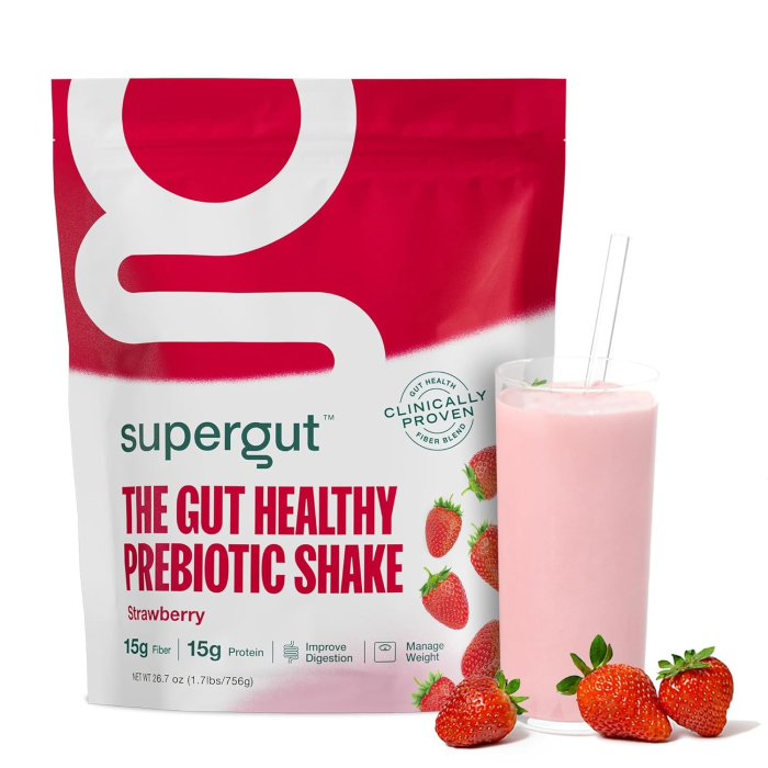 Supergut The Gut Healthy Prebiotic Shake Strawberry - Front view