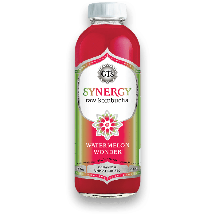 GT's Organic Synergy Raw Kombucha, Watermelon Wonder