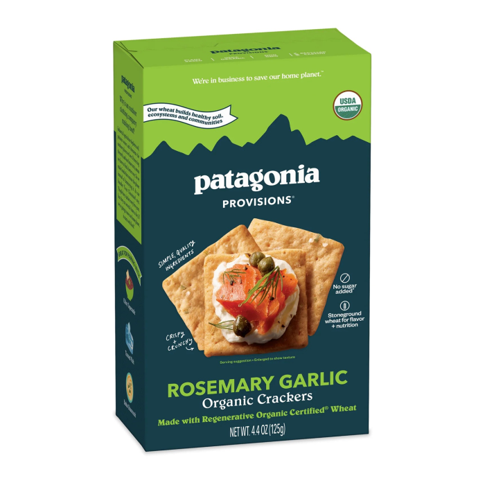 Patagonia Provisions Organic Rosemary Garlic Crackers - Front view