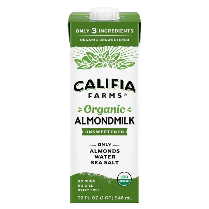 Califia Farms Organic Unsweetened Almondmilk - Front view