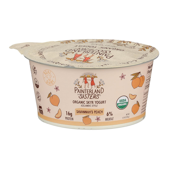 Painterland Sisters Organic Savannah’s Peach Skyr Yogurt - Front view