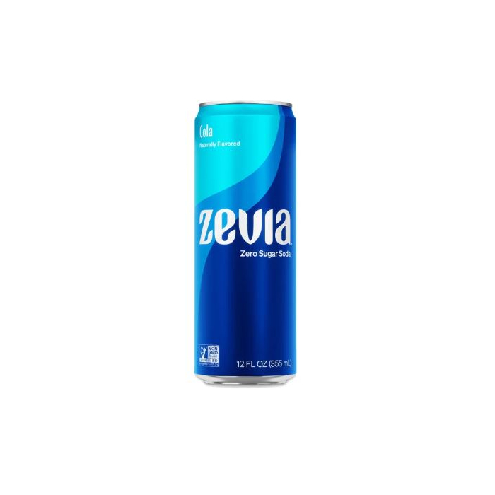 Zevia Cola Zero Calorie Soda Sleek Can - Front view