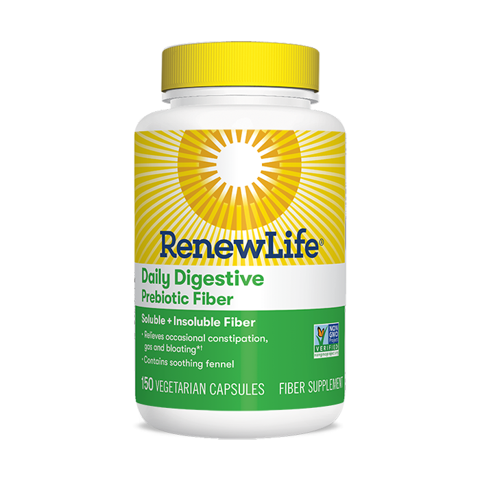 Renew Life Daily Digestive Prebiotic Fiber, 150 Capsules