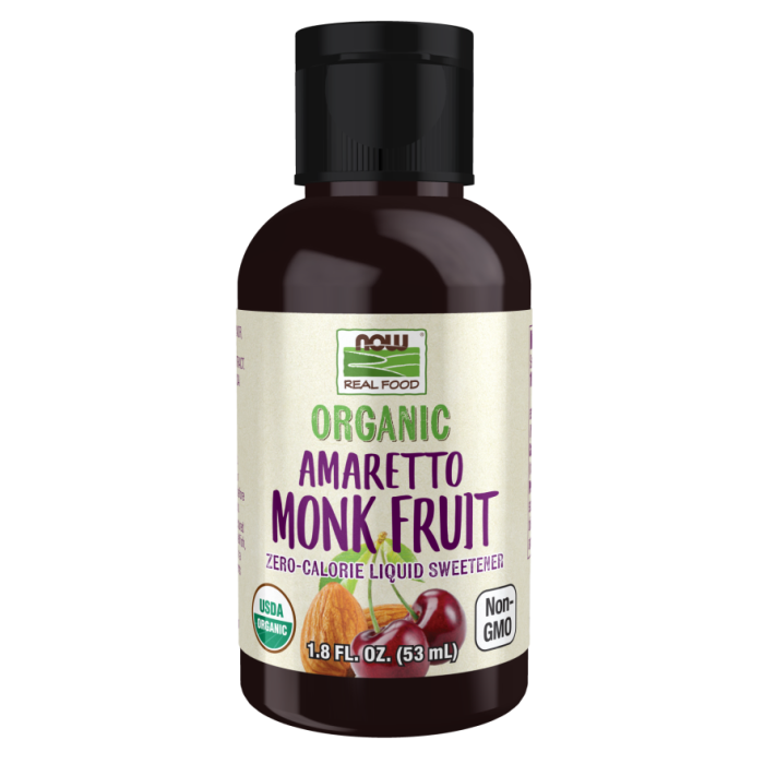 NOW Foods Monk Fruit Amaretto Liquid, Organic - 1.8 fl. oz.