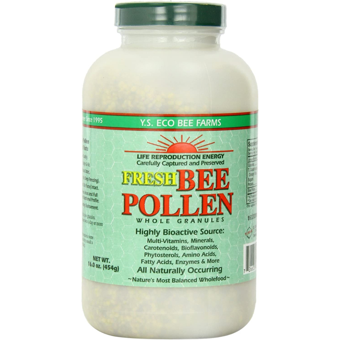 YS BEE Farms Fresh Raw Bee Pollen Granules, 16 OZ 