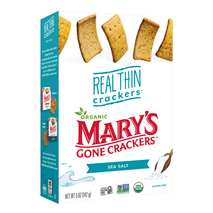 Mary's Gone Crackers Sea Salt Real Thin Crackers - Front view