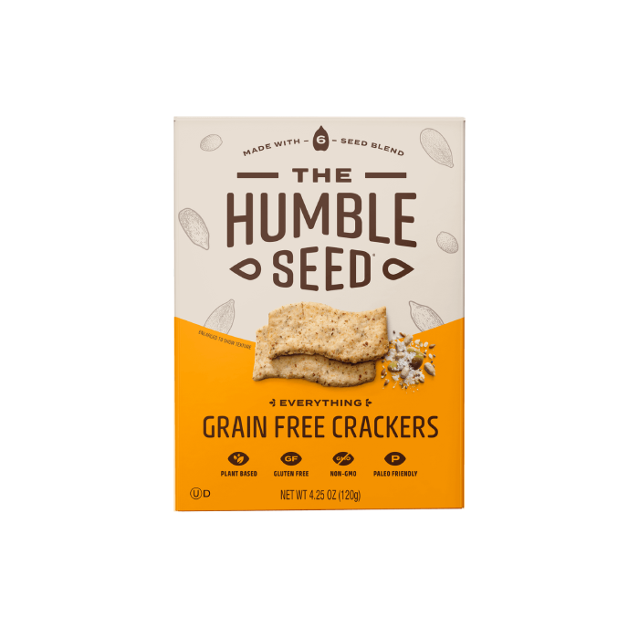 The Humble Seed Grain Free Crackers Everything Flavor - Front view