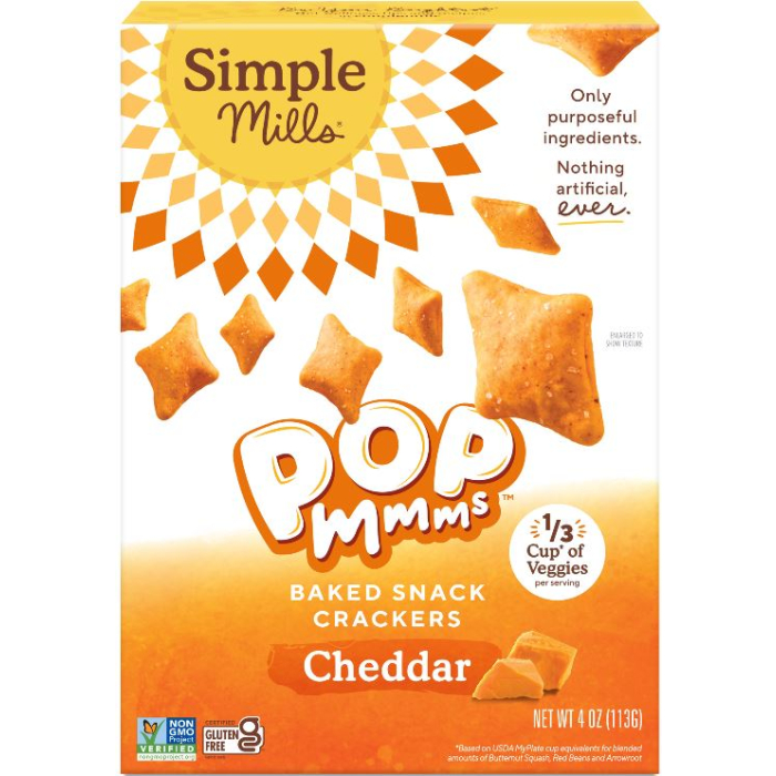 Simple Mills Cheddar Pop Mmms Crackers, 4 oz.
