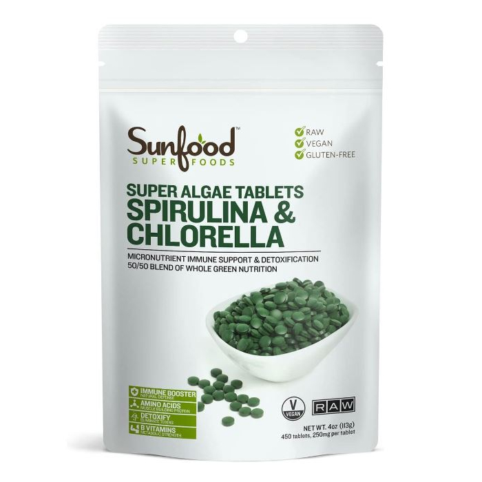 Sunfood Spirulina/Chlorella Tablets, 2 oz.